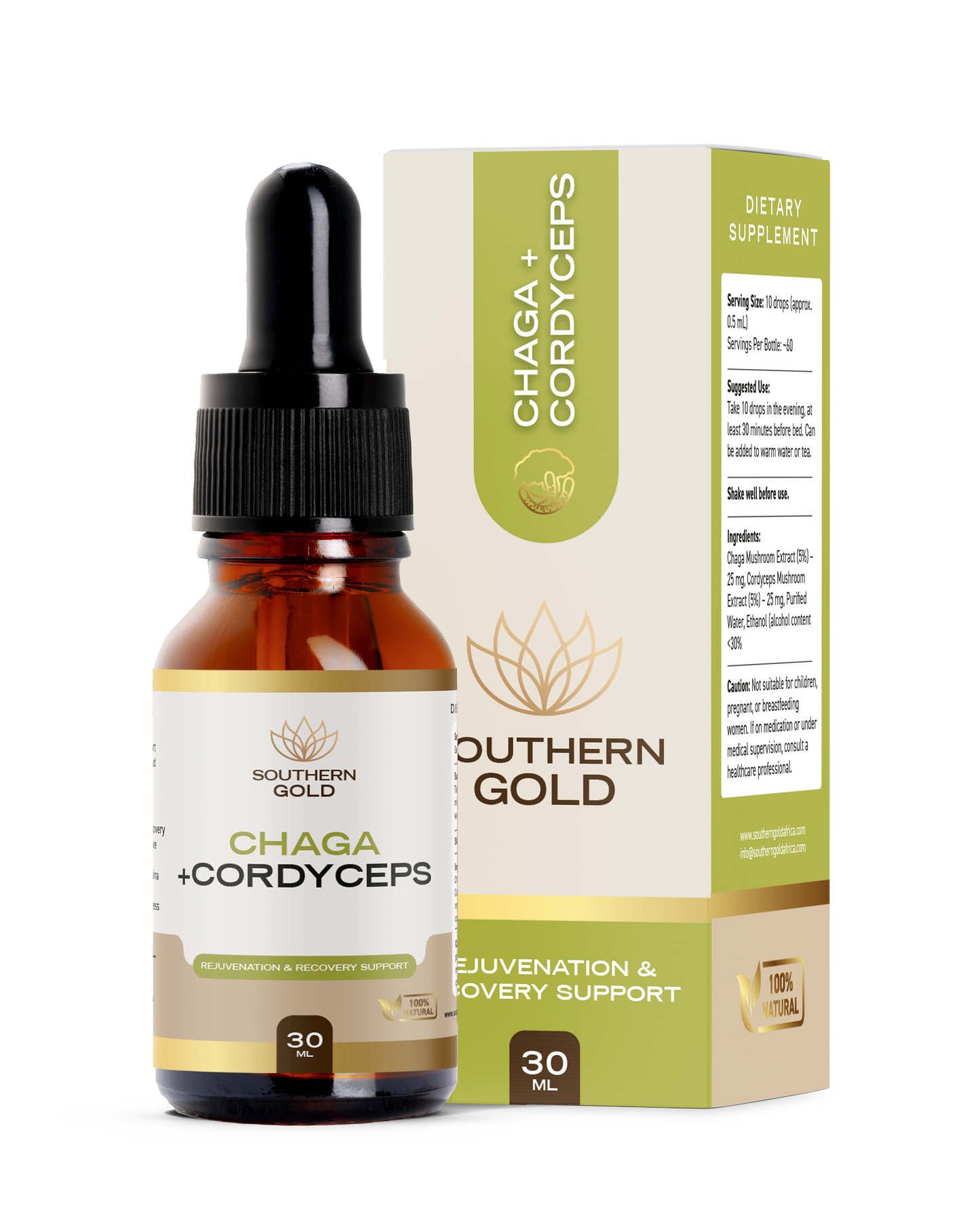 CHAGA + CORDYCEPS MUSHROOMS